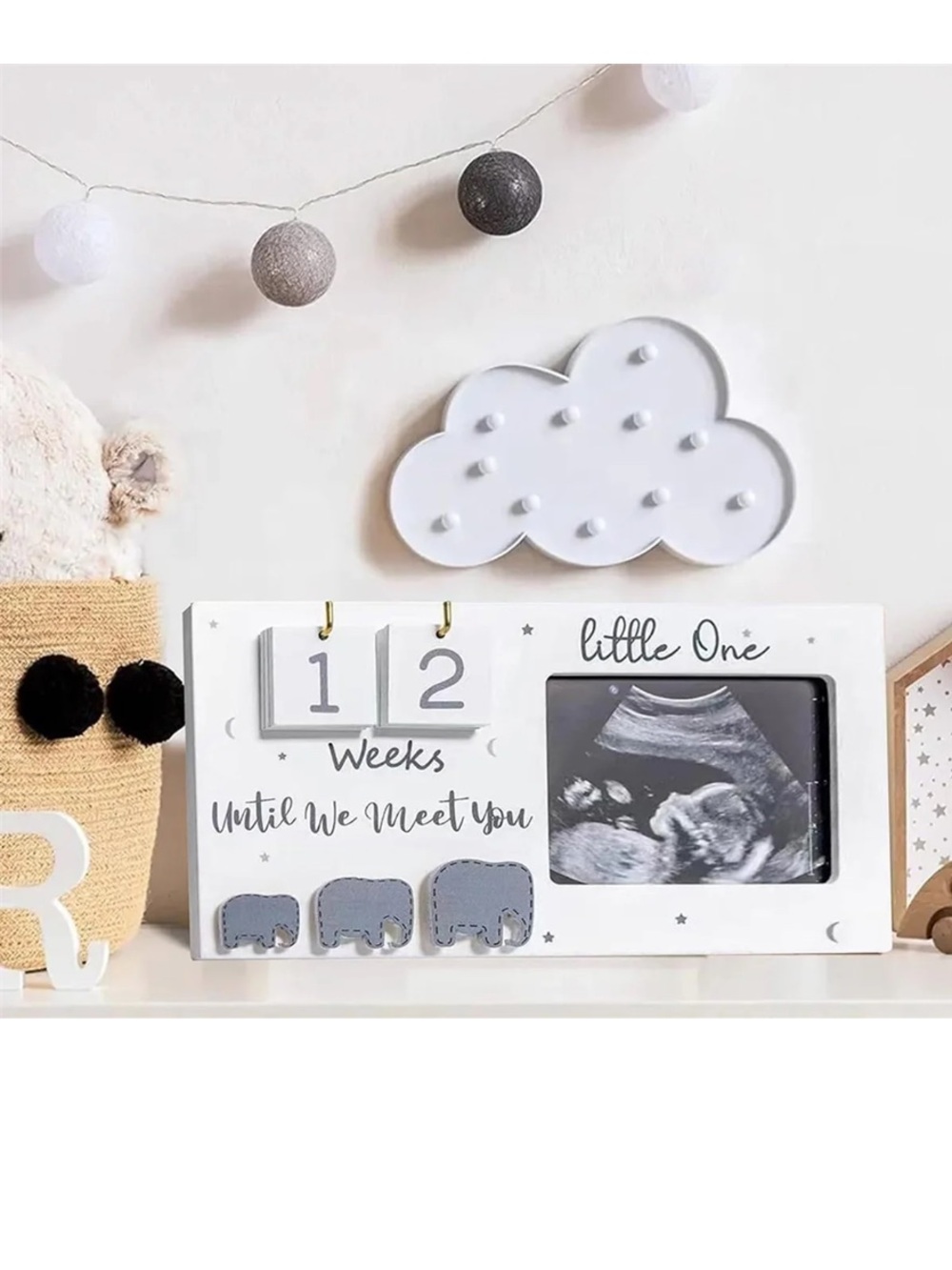 Sonogram Picture Frame Ultrasound Photo Frames Countdown Elephant Nursery Decor